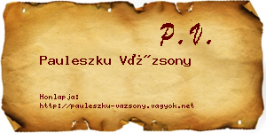 Pauleszku Vázsony névjegykártya